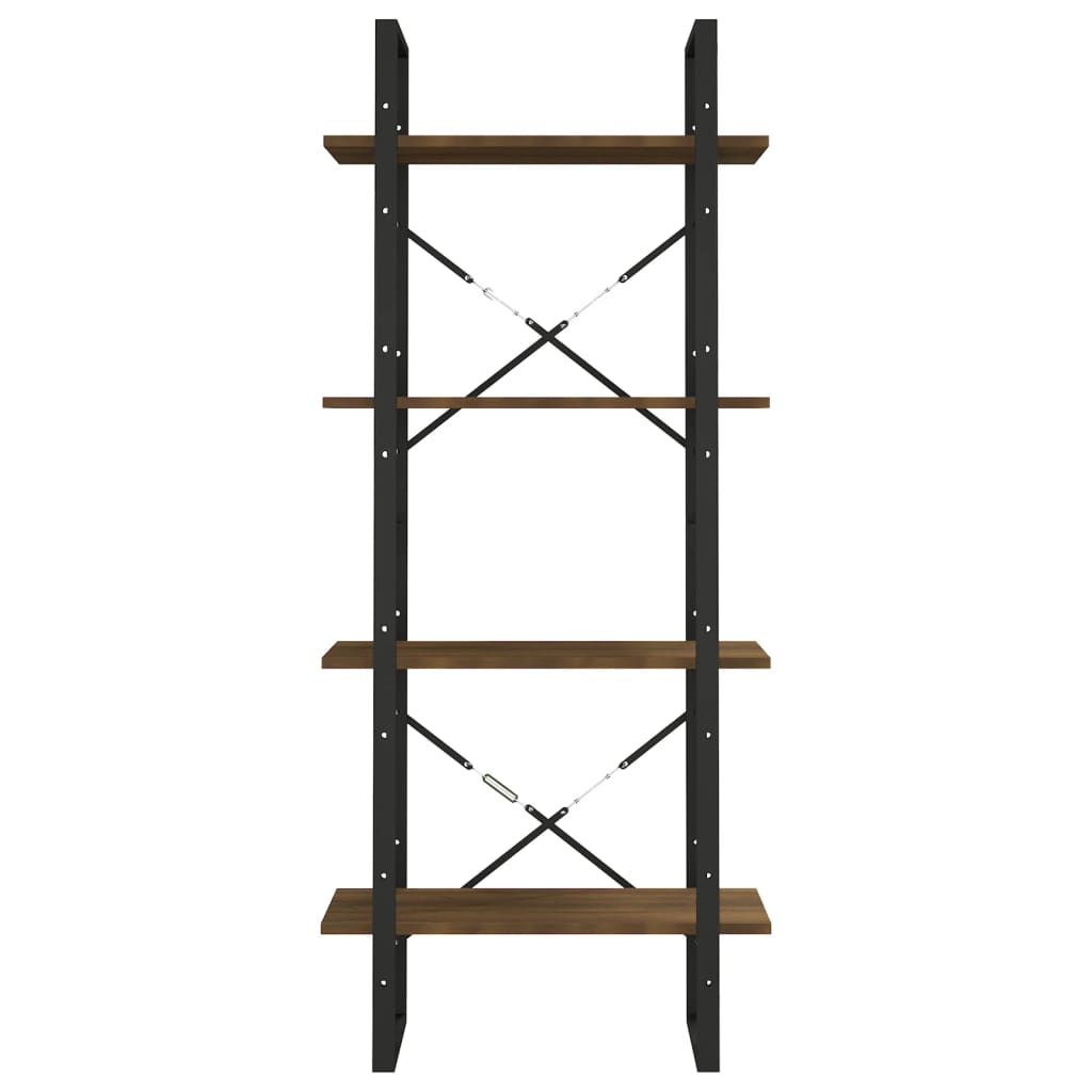 Βιβλιοθήκη με 4 Ράφια Καφέ Δρυς 60x30x140 εκ. Επεξεργ. Ξύλο 5