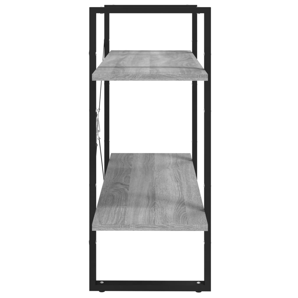 Βιβλιοθήκη με 2 Ράφια Γκρι Sonoma 80x30x70 εκ. Επεξεργ. Ξύλο 6