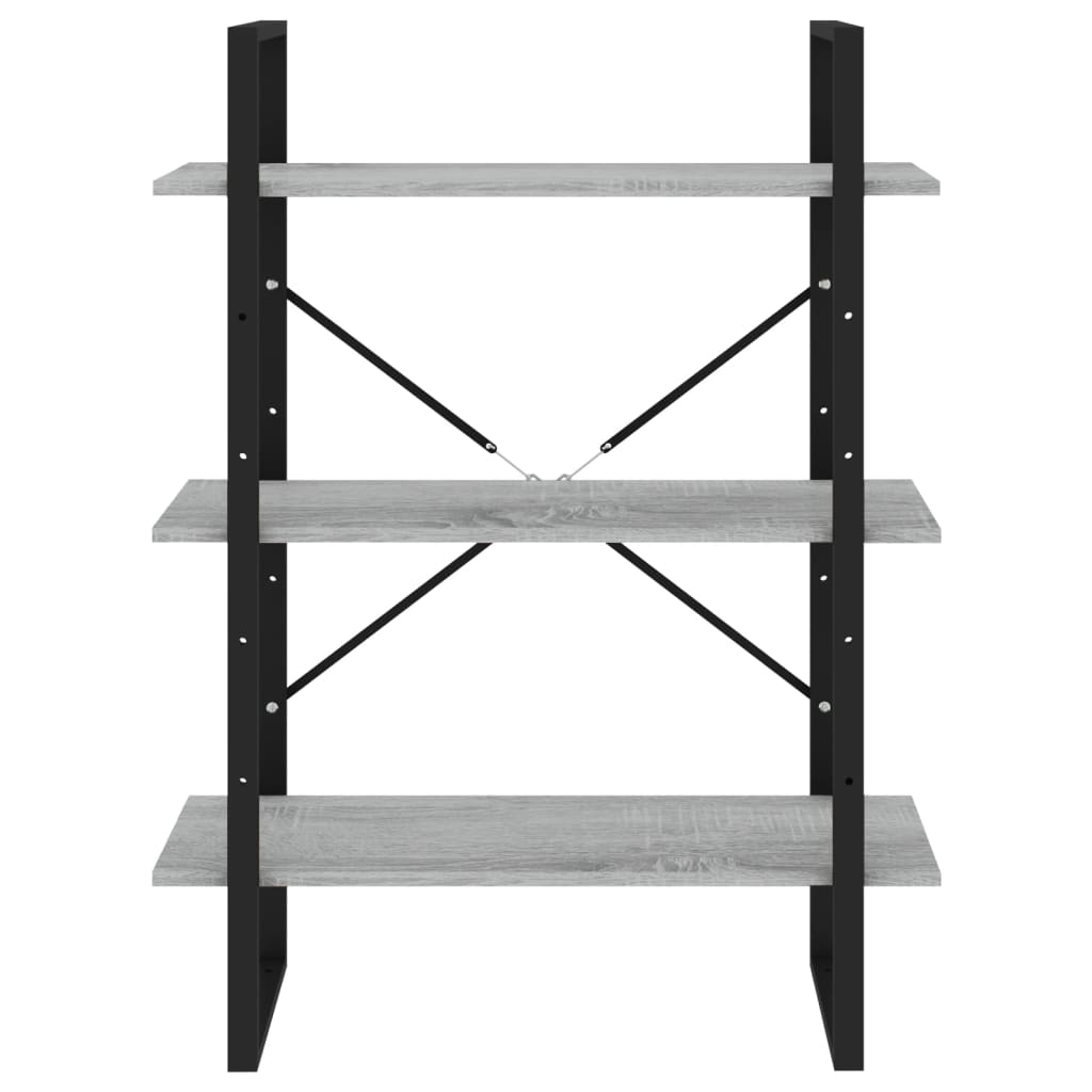 Βιβλιοθήκη Γκρι Sonoma 80x30x105 εκ. από Επεξεργασμένο Ξύλο 5