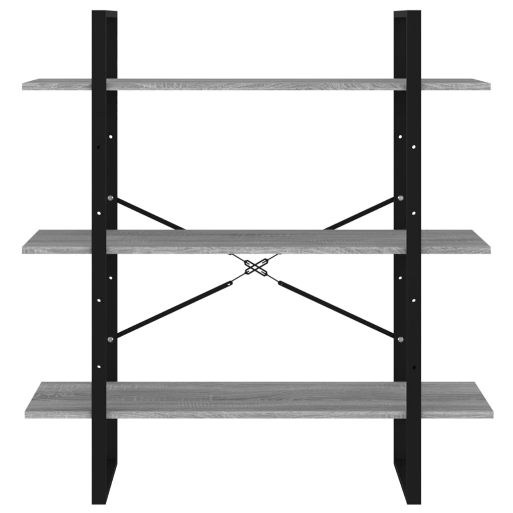 Βιβλιοθήκη Γκρι Sonoma 100x30x105 εκ. από Επεξεργασμένο Ξύλο 5