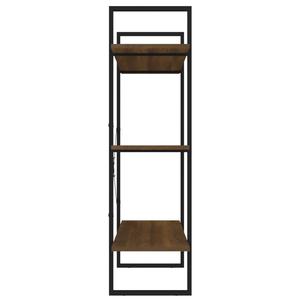 Βιβλιοθήκη Καφέ Δρυς 100 x 30 x 105 εκ. από Επεξεργασμένο Ξύλο 6