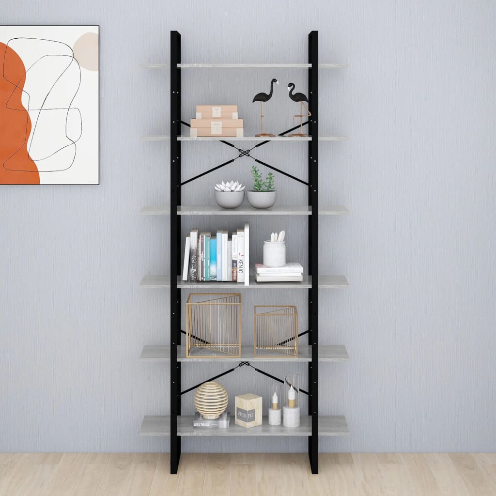 Ραφιέρα Γκρι Sonoma 100 x 30 x 210 εκ. από Επεξεργασμένο Ξύλο 3