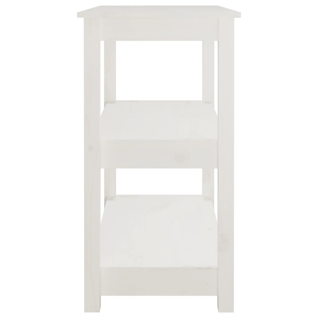 Τραπέζι κονσόλα άσπρο 80x40x74 εκ. από Μασίφ Ξύλο Πεύκου 6