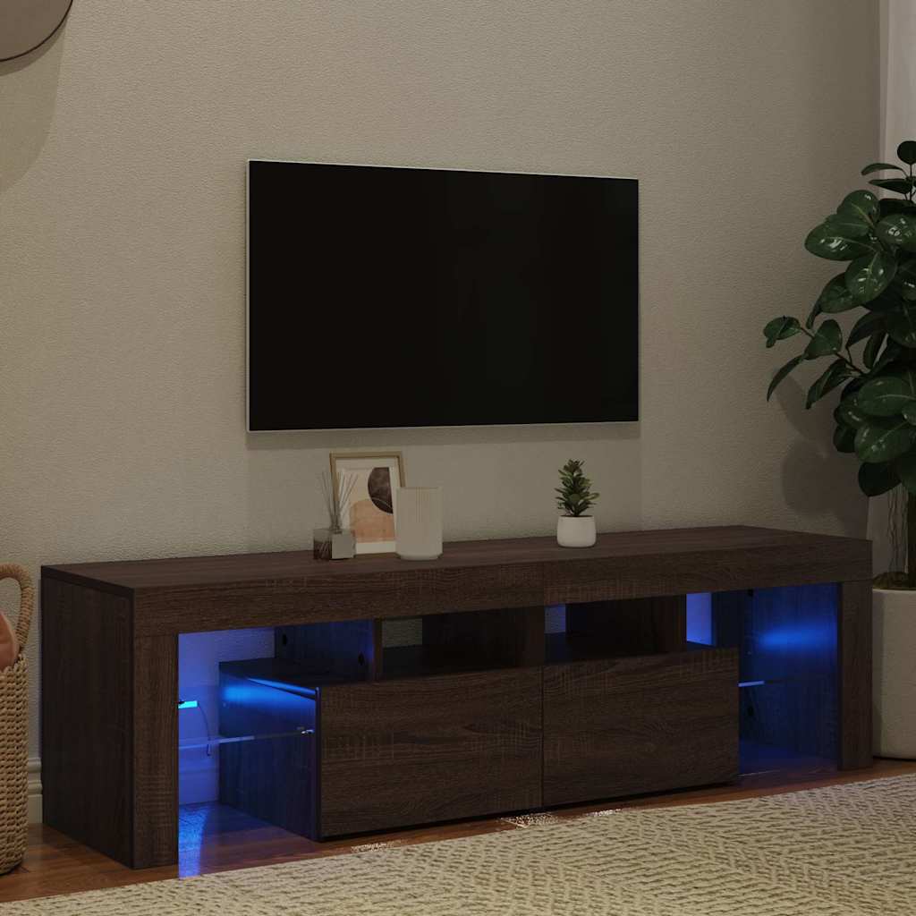Έπιπλο Τηλεόρασης με LED Καφέ Δρυς 140 x 36,5 x 40 εκ. 3