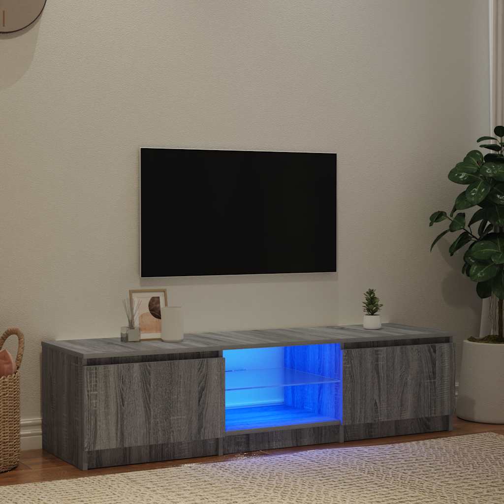 Έπιπλο Τηλεόρασης με LED Γκρι Sonoma 140 x 40 x 35,5 εκ. 3