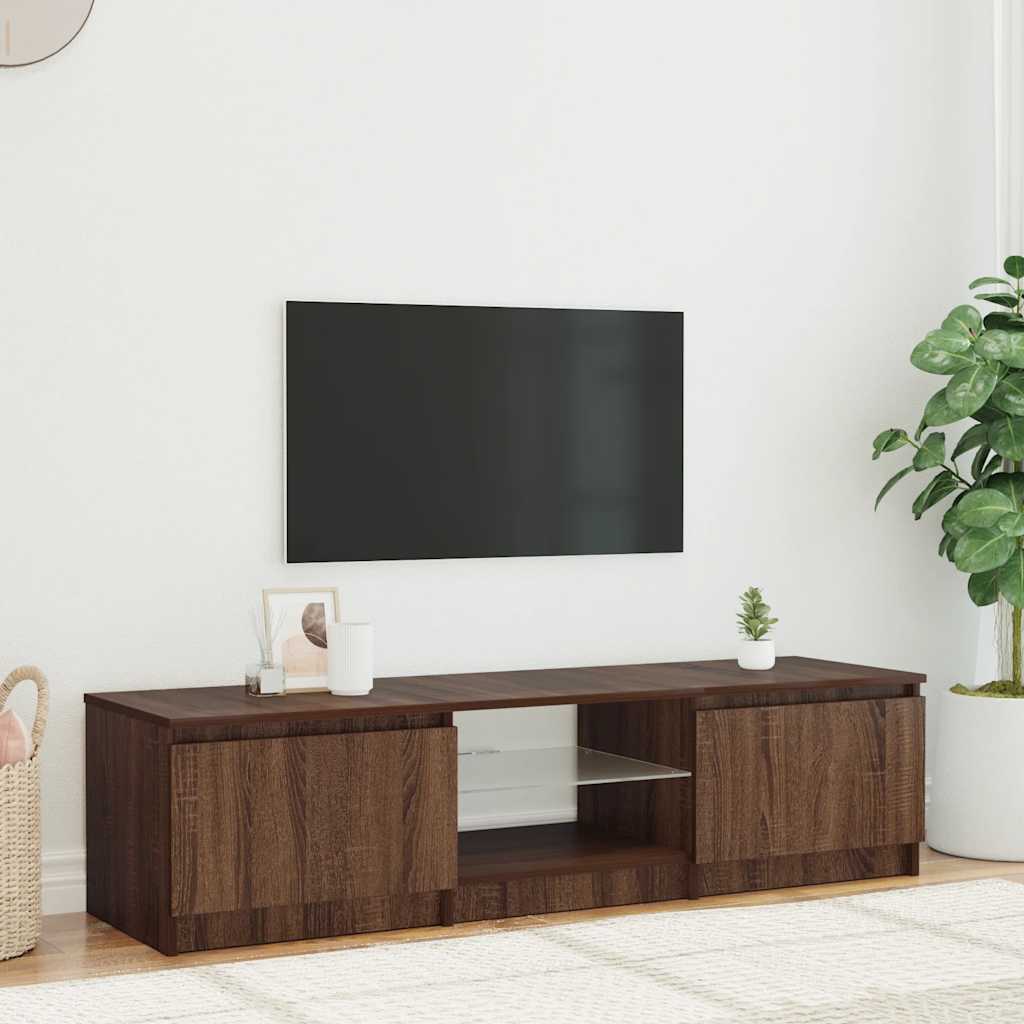 Έπιπλο Τηλεόρασης με LED Καφέ δρυς 140x40x35,5 εκ. 1