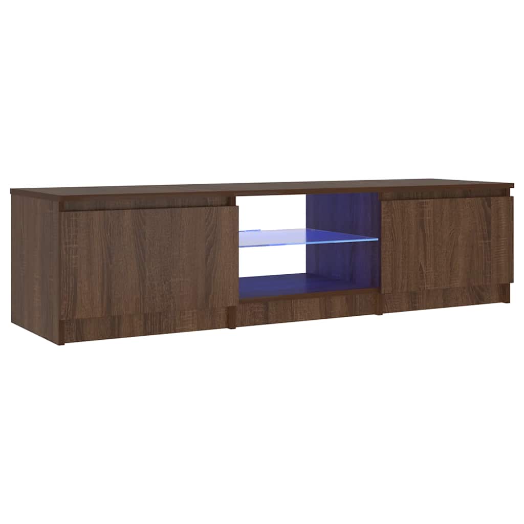 Έπιπλο Τηλεόρασης με LED Καφέ δρυς 140x40x35,5 εκ. 5