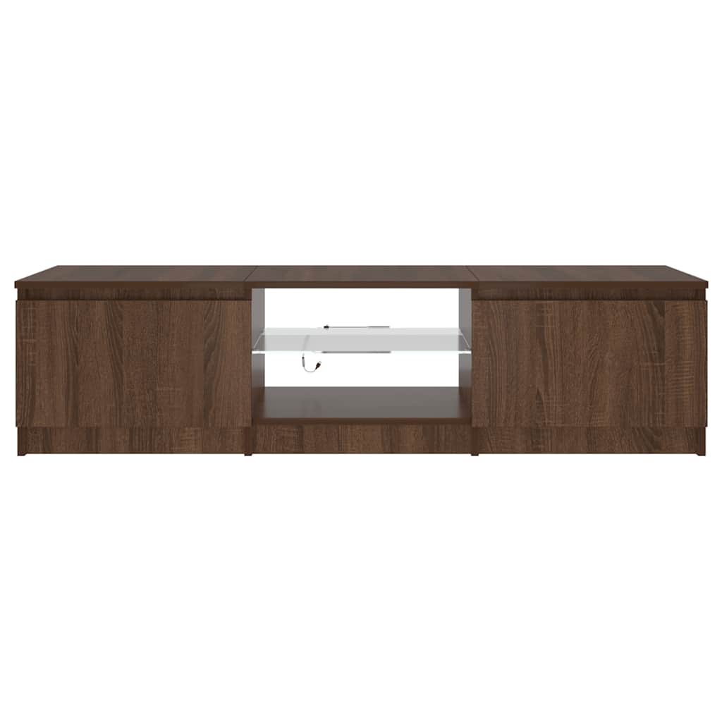 Έπιπλο Τηλεόρασης με LED Καφέ δρυς 140x40x35,5 εκ. 6