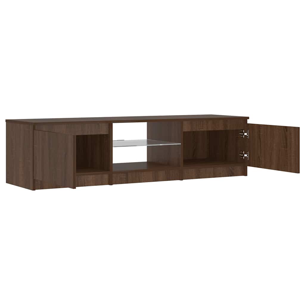 Έπιπλο Τηλεόρασης με LED Καφέ δρυς 140x40x35,5 εκ. 8