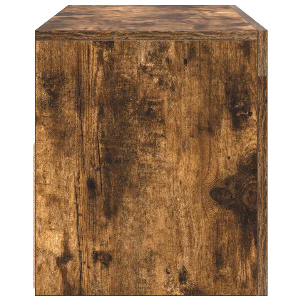 Έπιπλο Τηλεόρασης με LED Καπνιστή Δρυς 90x35x40 εκ. 9