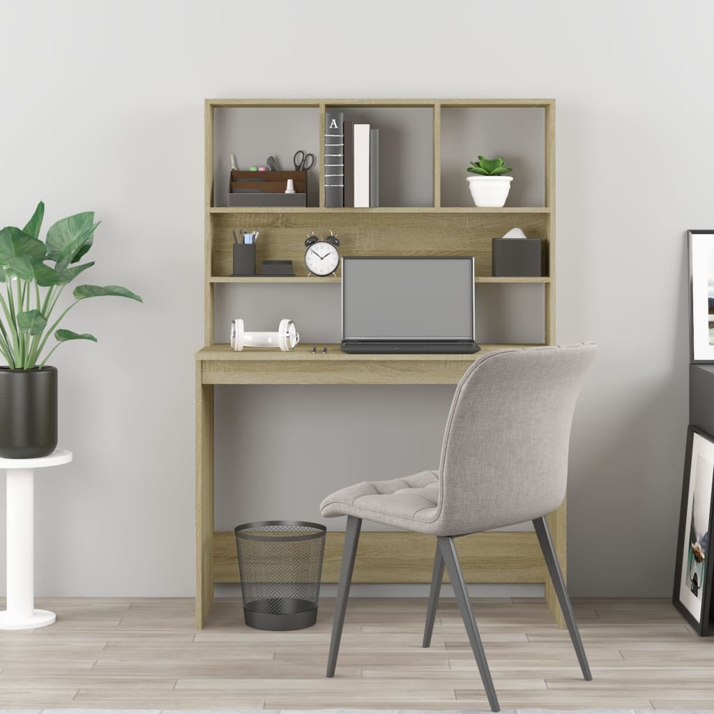 Γραφείο με Ράφια Sonoma Δρυς 102x45x148 εκ. Επεξεργασμένο Ξύλο 3