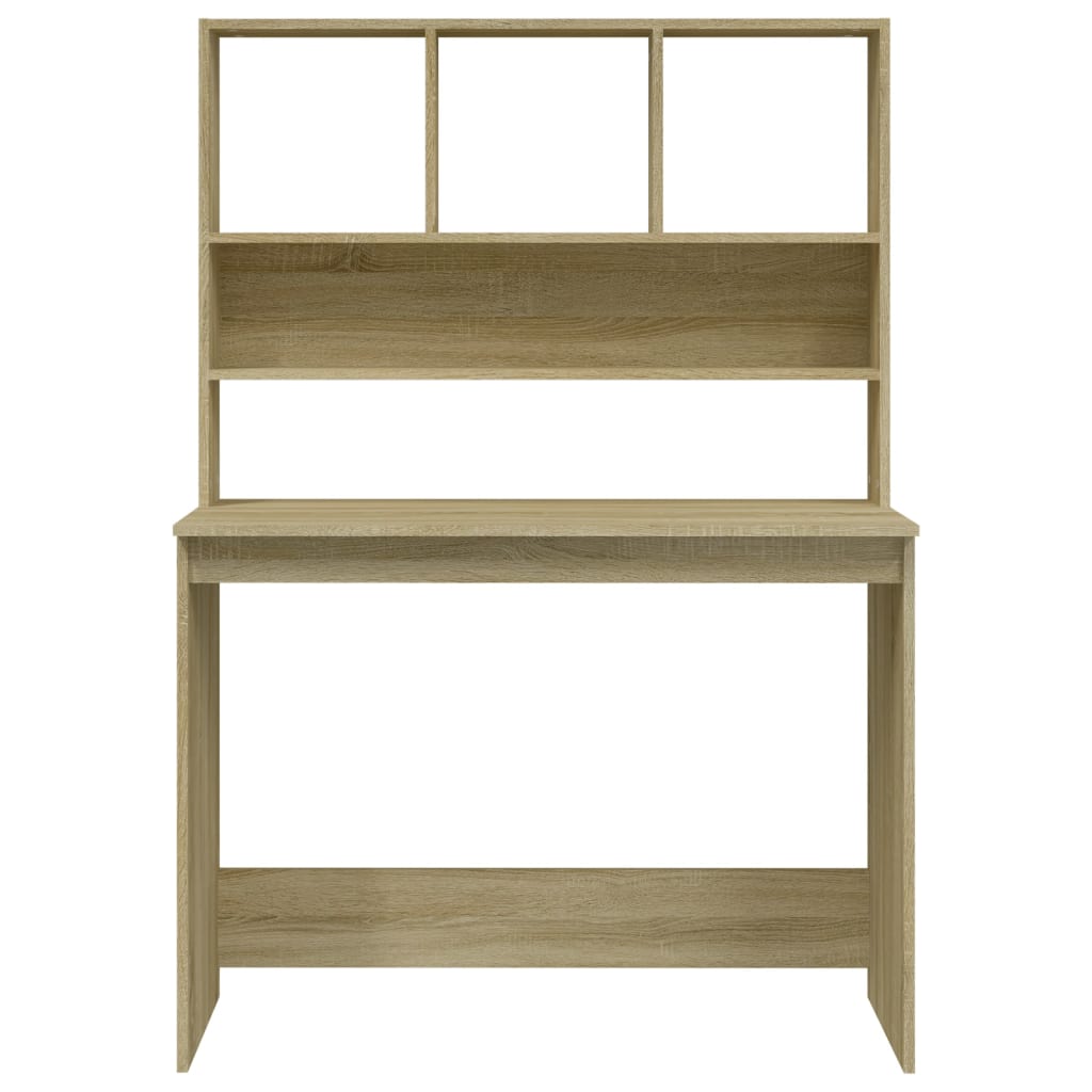 Γραφείο με Ράφια Sonoma Δρυς 102x45x148 εκ. Επεξεργασμένο Ξύλο 5
