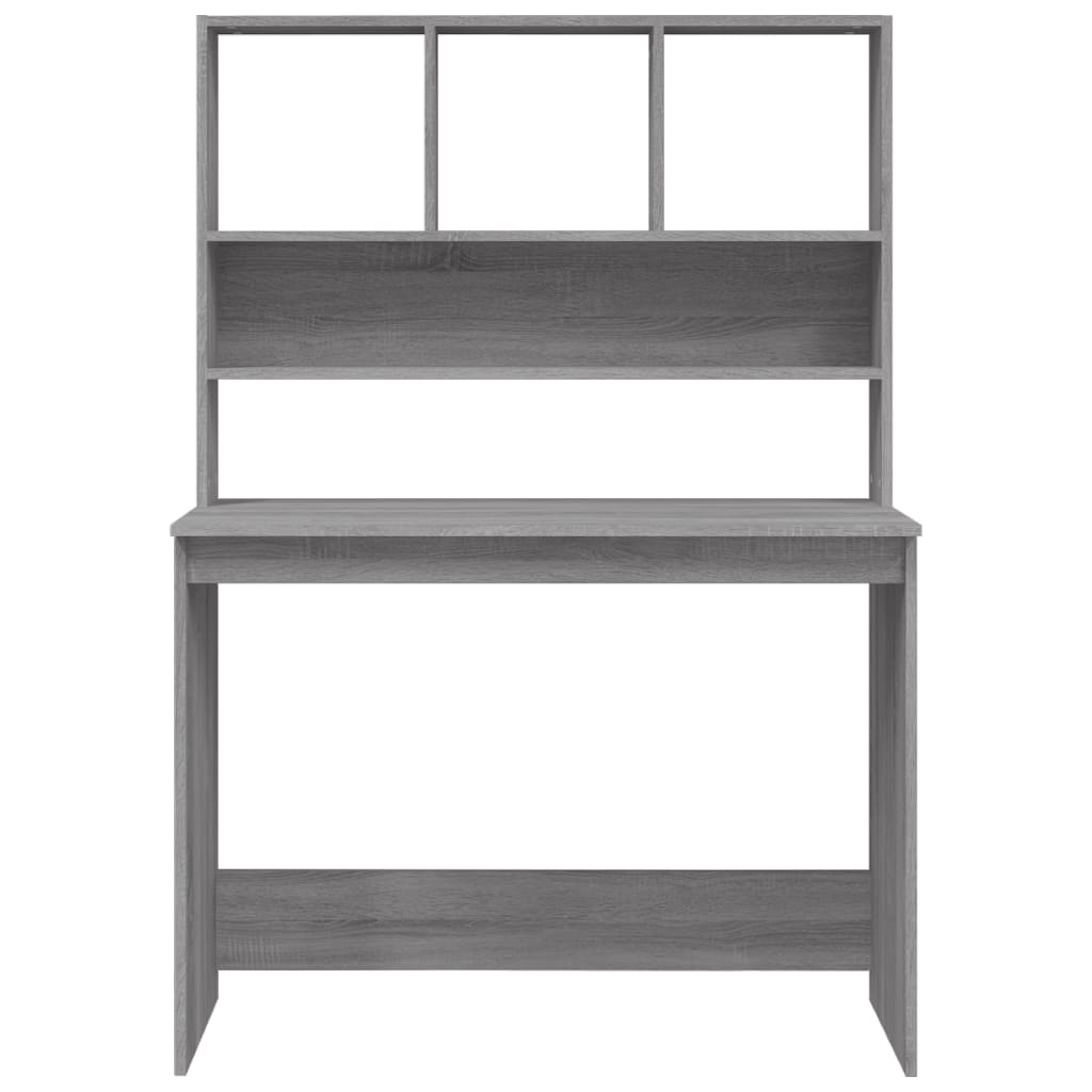 Γραφείο με Ράφια Γκρι Sonoma 102x45x148 εκ. Επεξεργασμένο Ξύλο 5