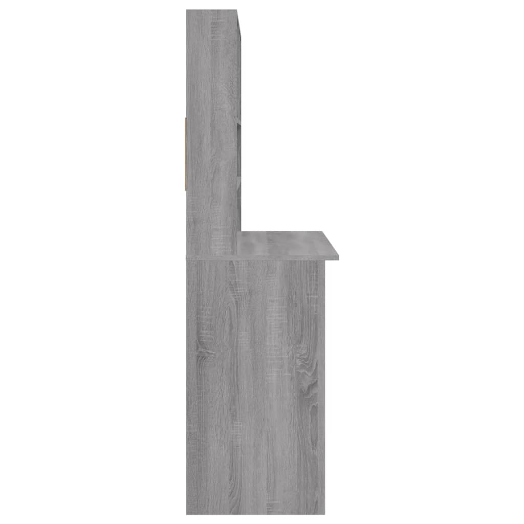 Γραφείο με Ράφια Γκρι Sonoma 102x45x148 εκ. Επεξεργασμένο Ξύλο 6