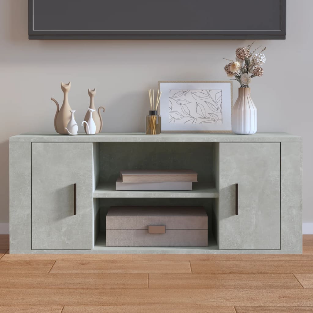 Έπιπλο Τηλεόρασης Γκρι Σκυρ. 100x35x40 εκ. Επεξ. Ξύλο 1