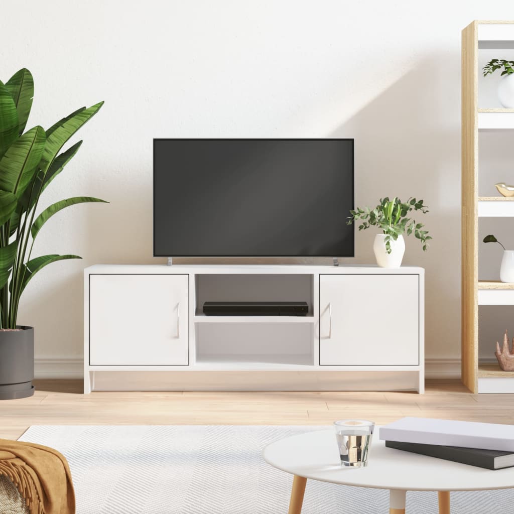 Έπιπλο Τηλεόρασης Γυαλ. Λευκό 102x30x37,5 εκ Επεξεργασμένο Ξύλο 1