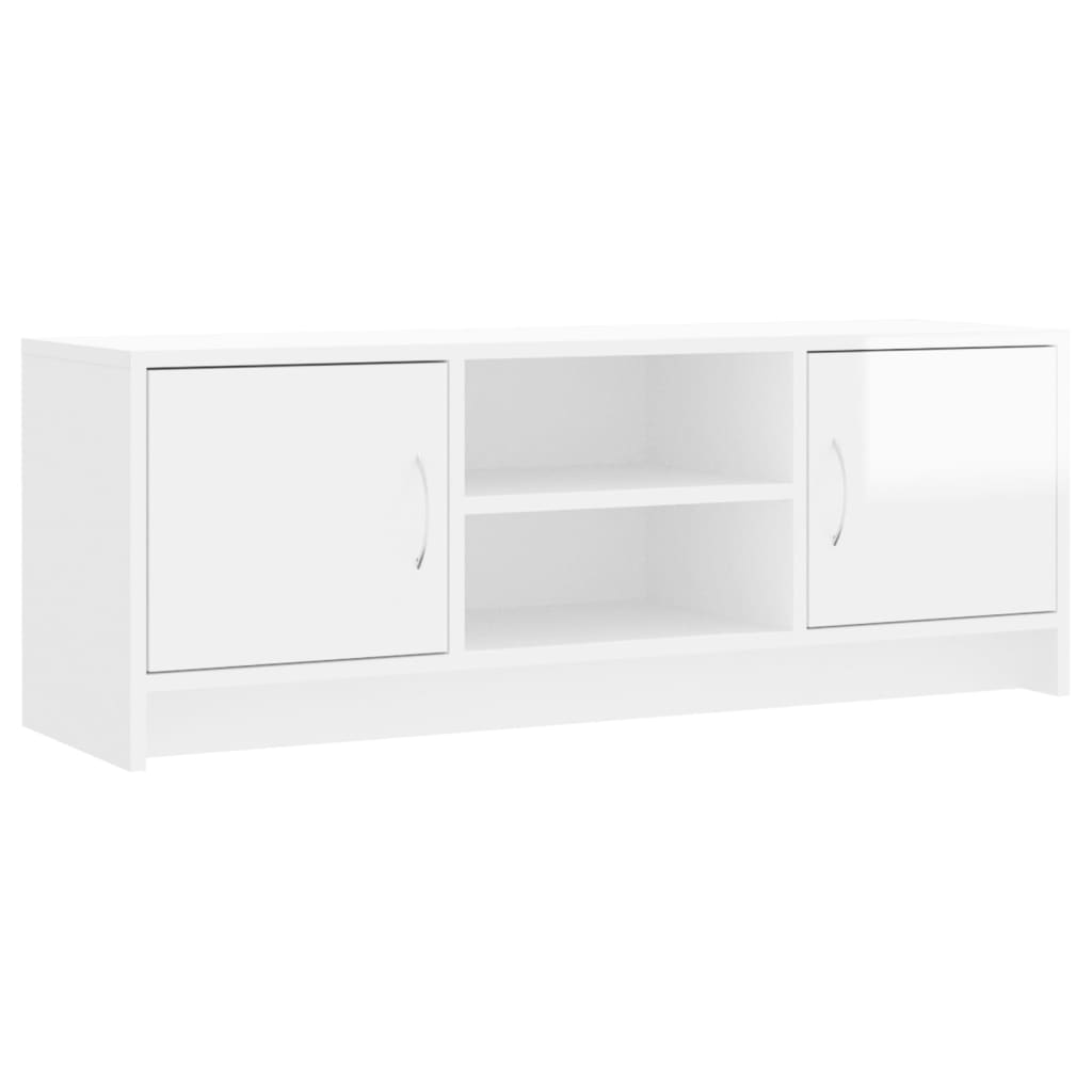 Έπιπλο Τηλεόρασης Γυαλ. Λευκό 102x30x37,5 εκ Επεξεργασμένο Ξύλο 2