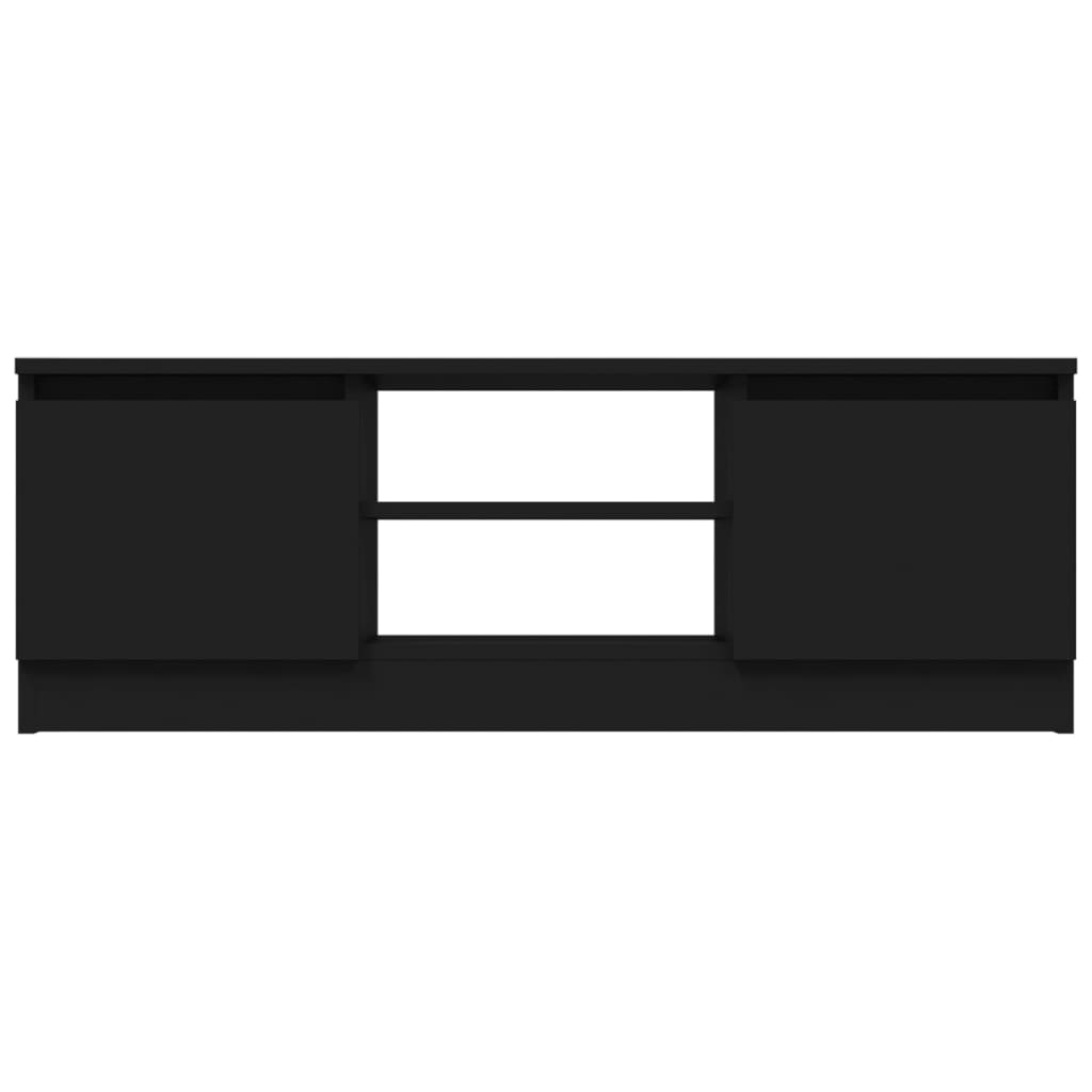 Έπιπλο Τηλεόρασης με Πόρτα Μαύρο 102 x 30 x 36 εκ. 5