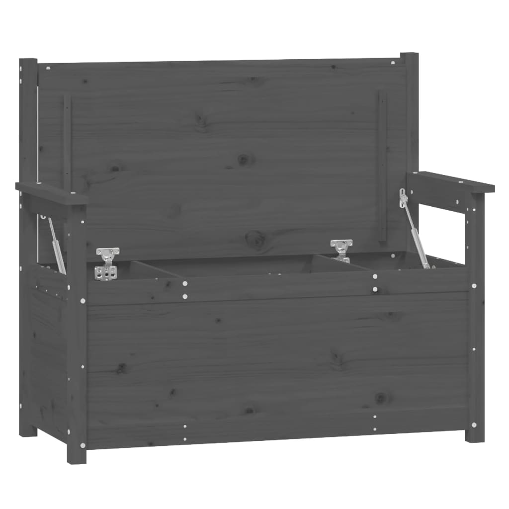 Παγκάκι Γκρι 112,5x51,5x96,5 εκ. από Μασίφ Ξύλο Πεύκου 5