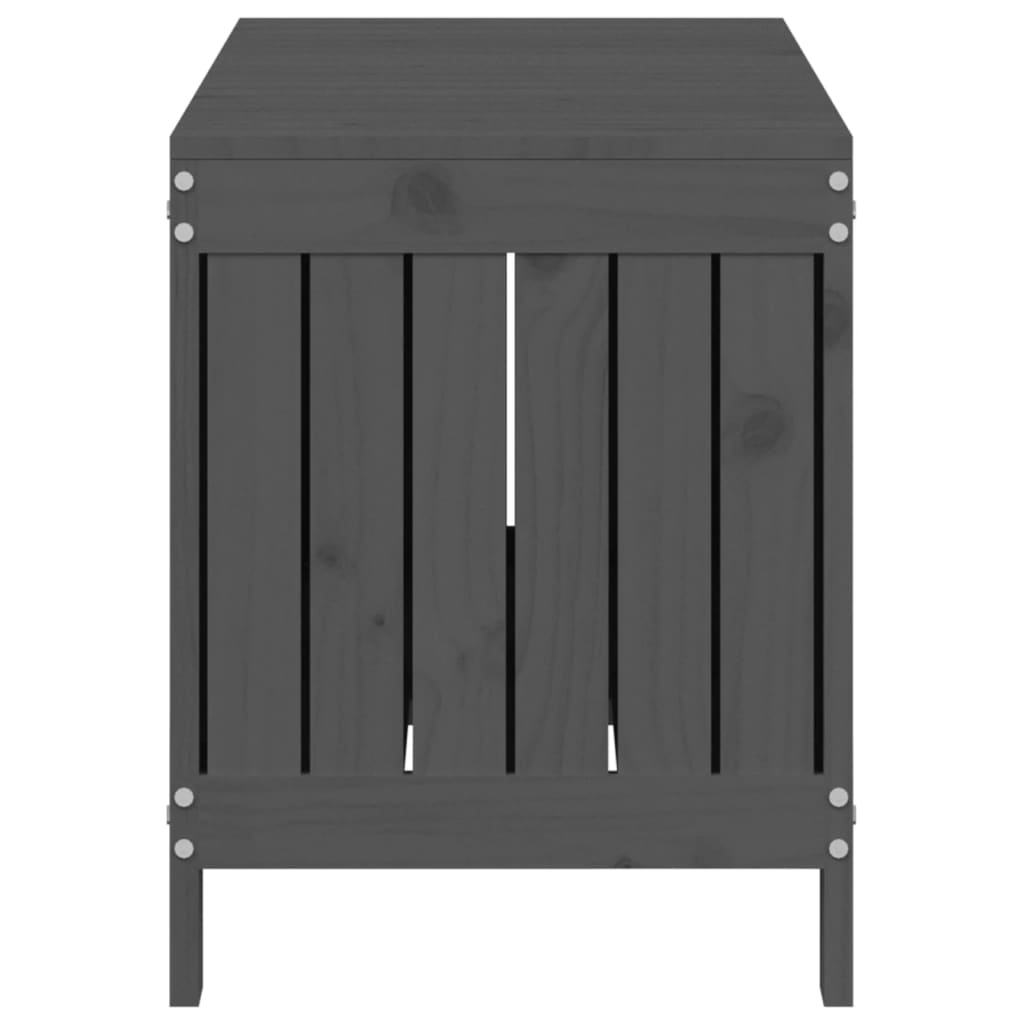 Κουτί Αποθήκευσης Κήπου Γκρι 108x42,5x54 εκ. Μασίφ Ξύλο Πεύκου 7