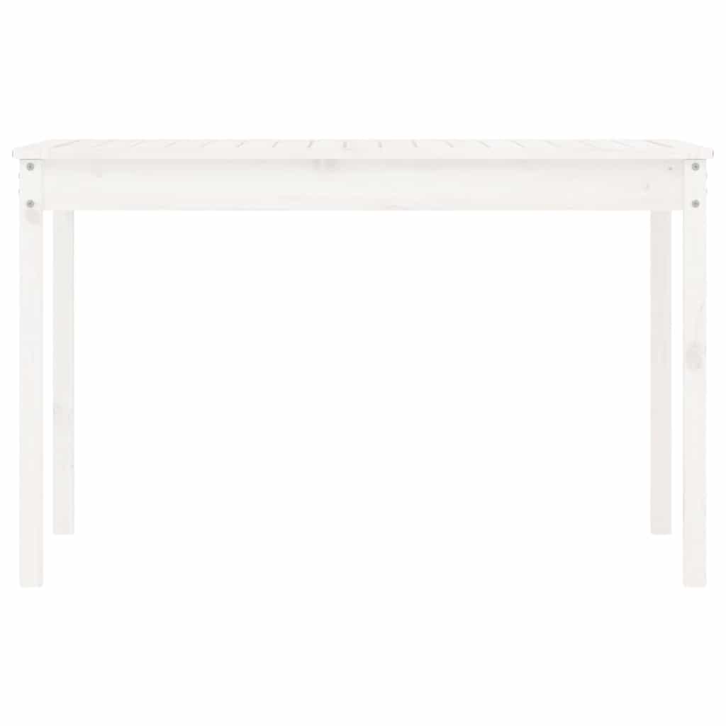 Τραπέζι Κήπου Λευκό 121 x 82,5 x 76 εκ. από Μασίφ Ξύλο Πεύκου 5