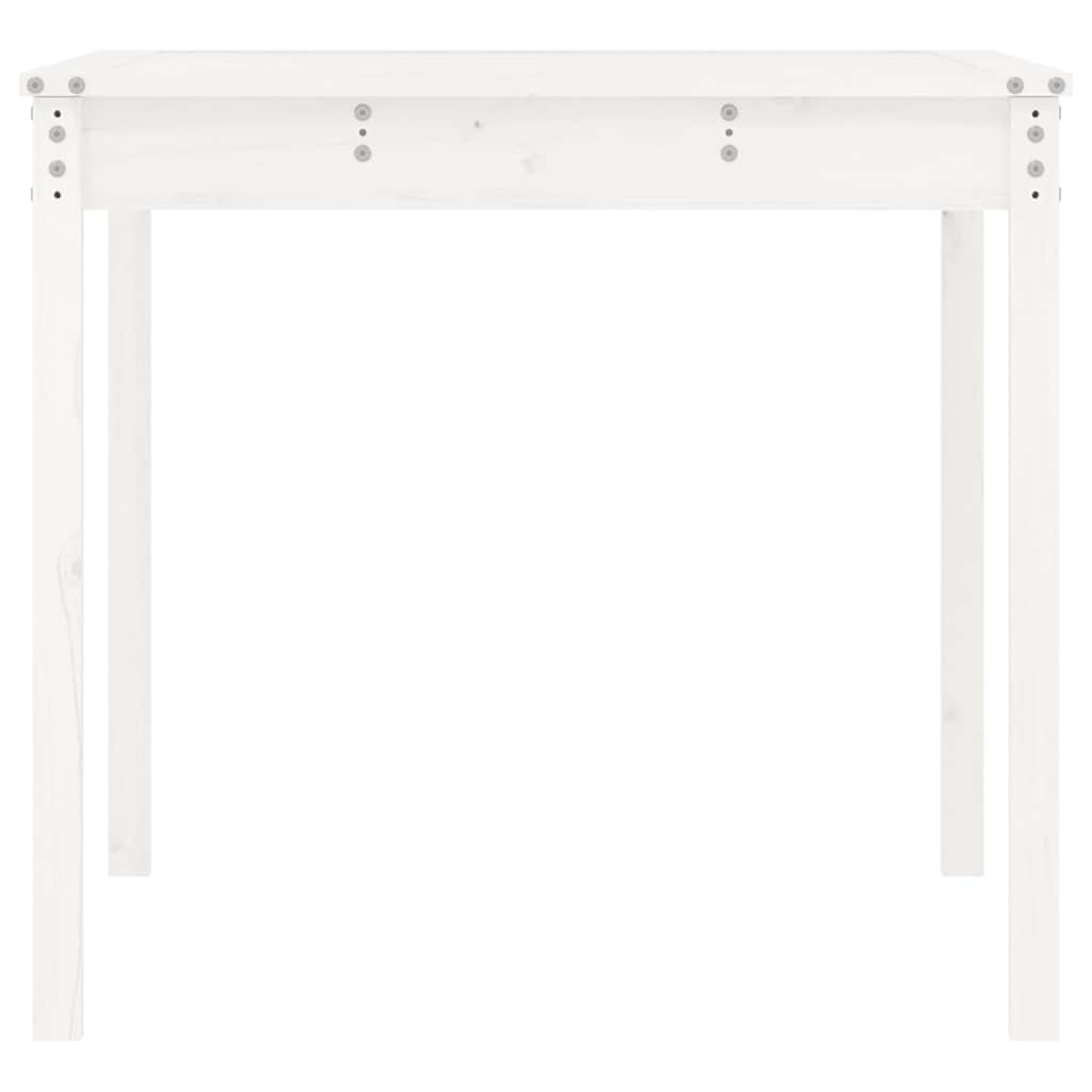 Τραπέζι Κήπου Λευκό 121 x 82,5 x 76 εκ. από Μασίφ Ξύλο Πεύκου 6