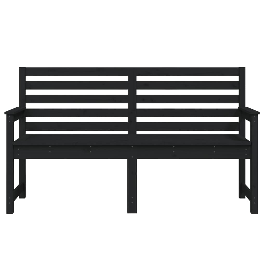Παγκάκι Κήπου Μαύρο 159,5x48x91,5 εκ. από Μασίφ Ξύλο Πεύκου 4