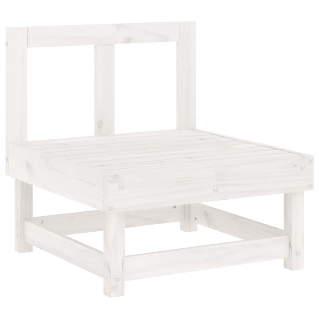 Σαλόνι Κήπου Σετ 3 Τεμαχίων Λευκό από Μασίφ Ξύλο Πεύκου 4
