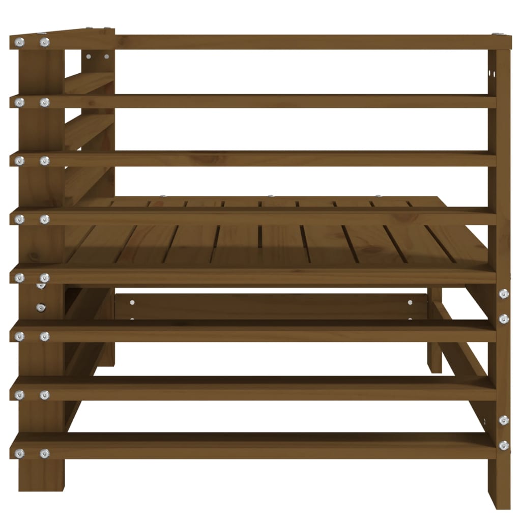 Καναπέδες Κήπου Γωνιακοί 2 τεμ. Καφέ Μελί από Μασίφ Ξύλο Πεύκου 5