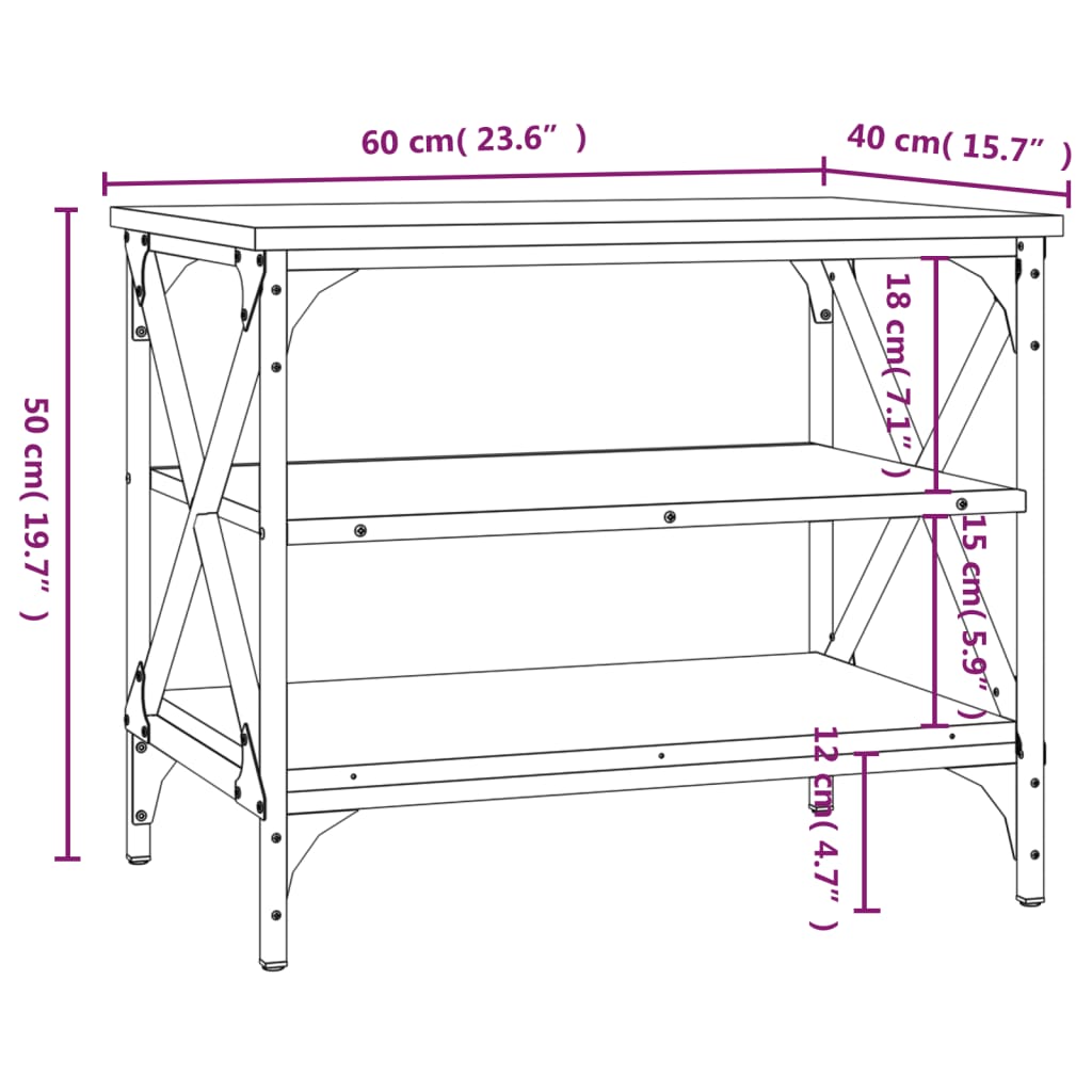 Έπιπλο Τηλεόρασης Καφέ Δρυς 60x40x50 εκ. Επεξεργασμένο Ξύλο 9