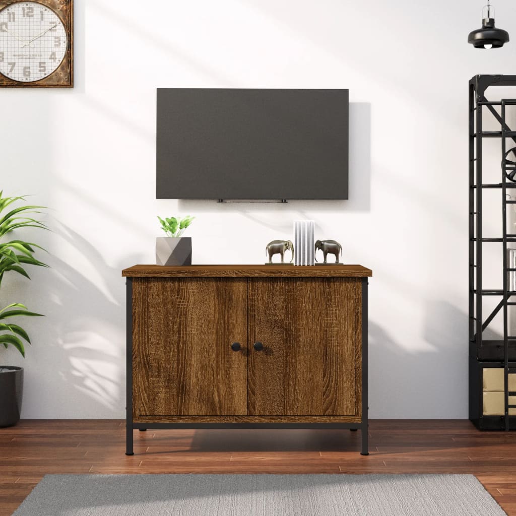 Έπιπλο Τηλεόρασης με Πόρτες Καφέ Δρυς 60x35x45 εκ. Επεξ. Ξύλο 1
