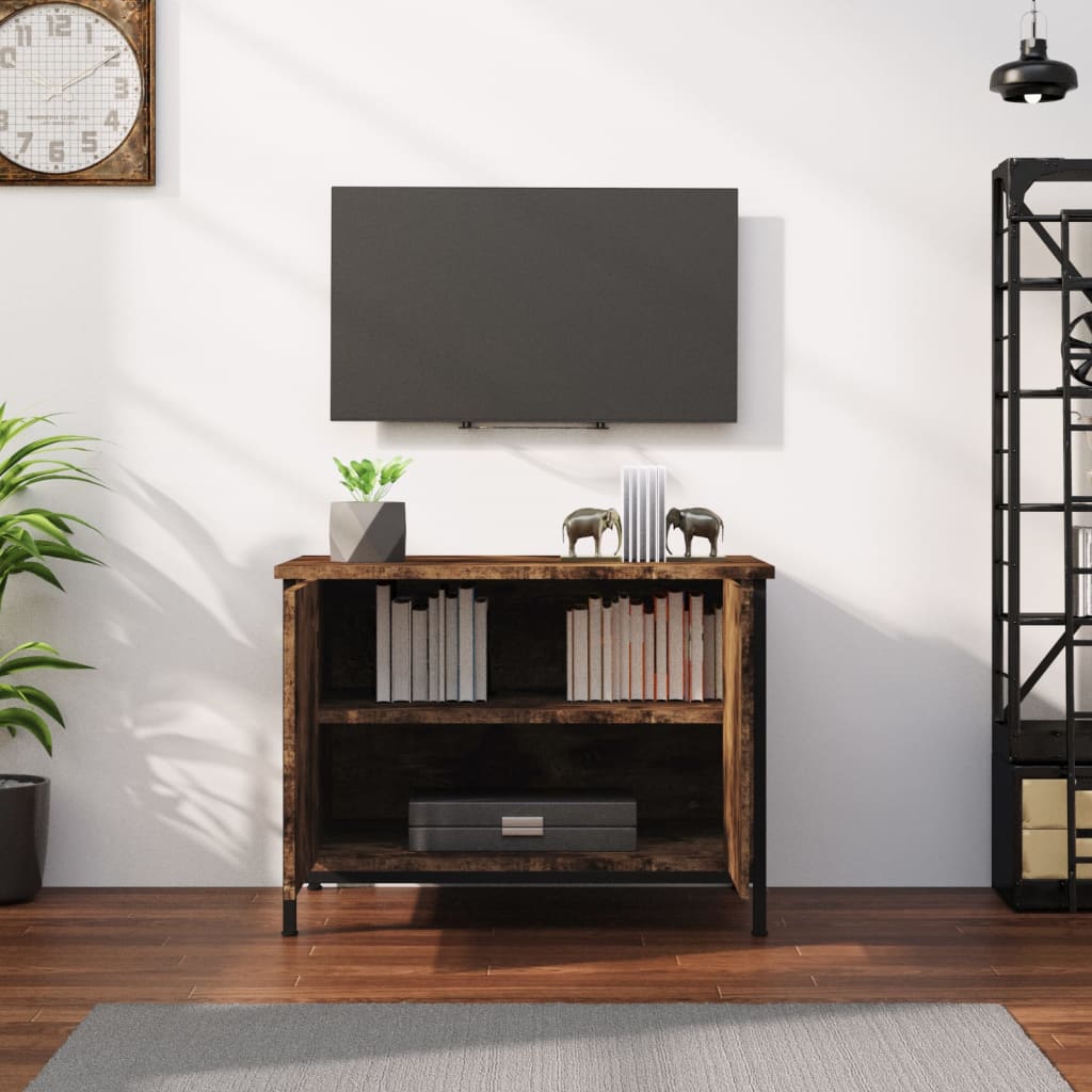 Έπιπλο Τηλεόρασης με Πόρτες Καφέ Δρυς 60x35x45 εκ. Επεξ. Ξύλο 3