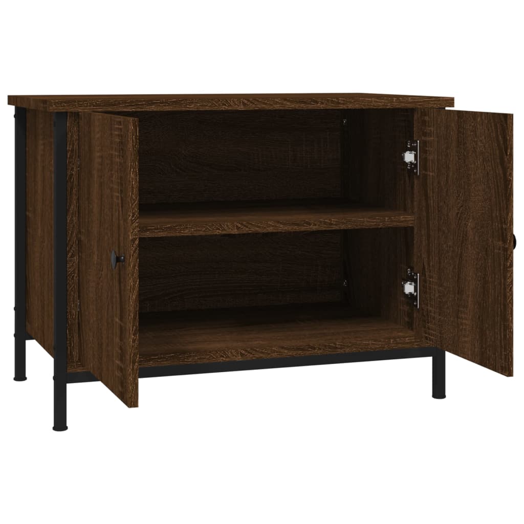 Έπιπλο Τηλεόρασης με Πόρτες Καφέ Δρυς 60x35x45 εκ. Επεξ. Ξύλο 6