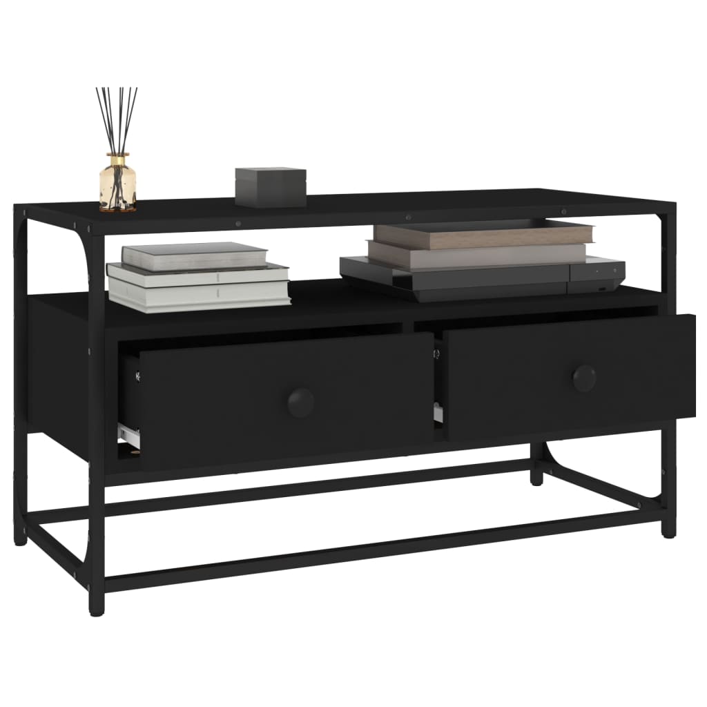 Έπιπλο Τηλεόρασης Μαύρο 80 x 35 x 45 εκ. από Επεξεργασμένο Ξύλο 4