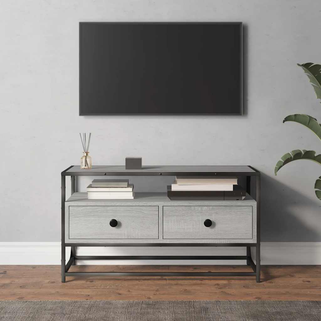 Έπιπλο Τηλεόρασης Γκρι Sonoma 80x35x45 εκ. από Επεξεργ. Ξύλο 1