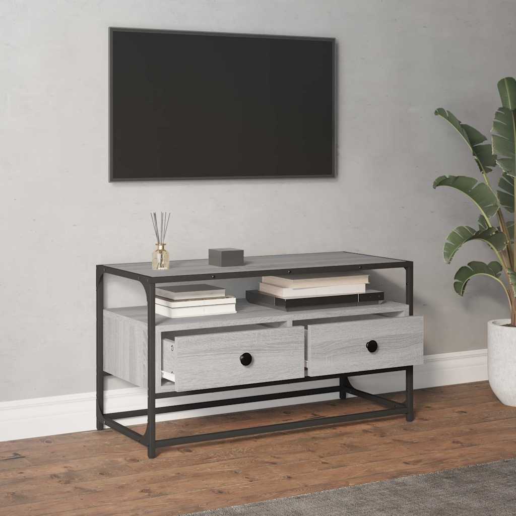 Έπιπλο Τηλεόρασης Γκρι Sonoma 80x35x45 εκ. από Επεξεργ. Ξύλο 3