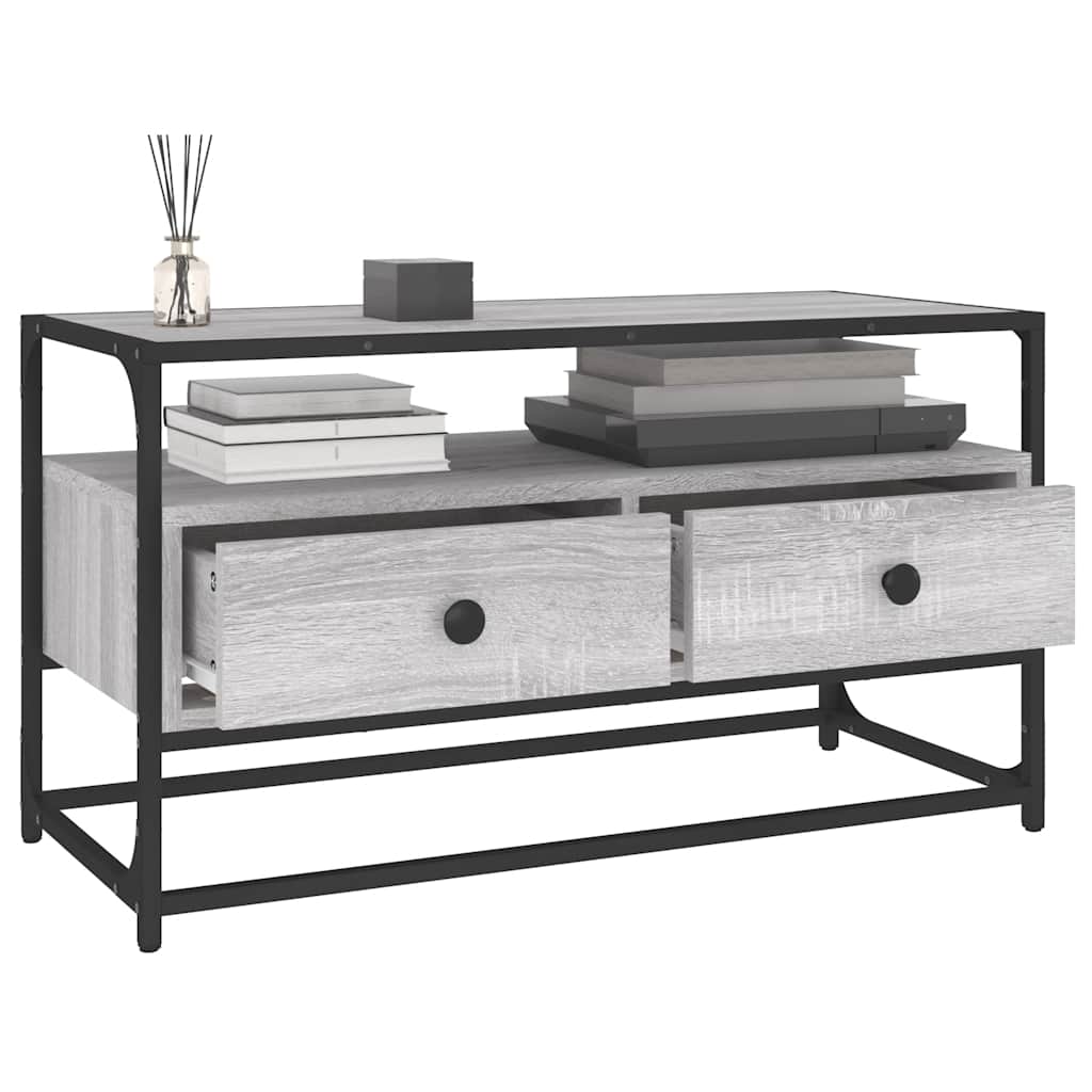 Έπιπλο Τηλεόρασης Γκρι Sonoma 80x35x45 εκ. από Επεξεργ. Ξύλο 4