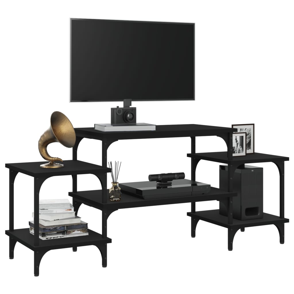 Έπιπλο Τηλεόρασης Μαύρο 117 x 35 x 52 εκ. Επεξεργασμένο Ξύλο 4