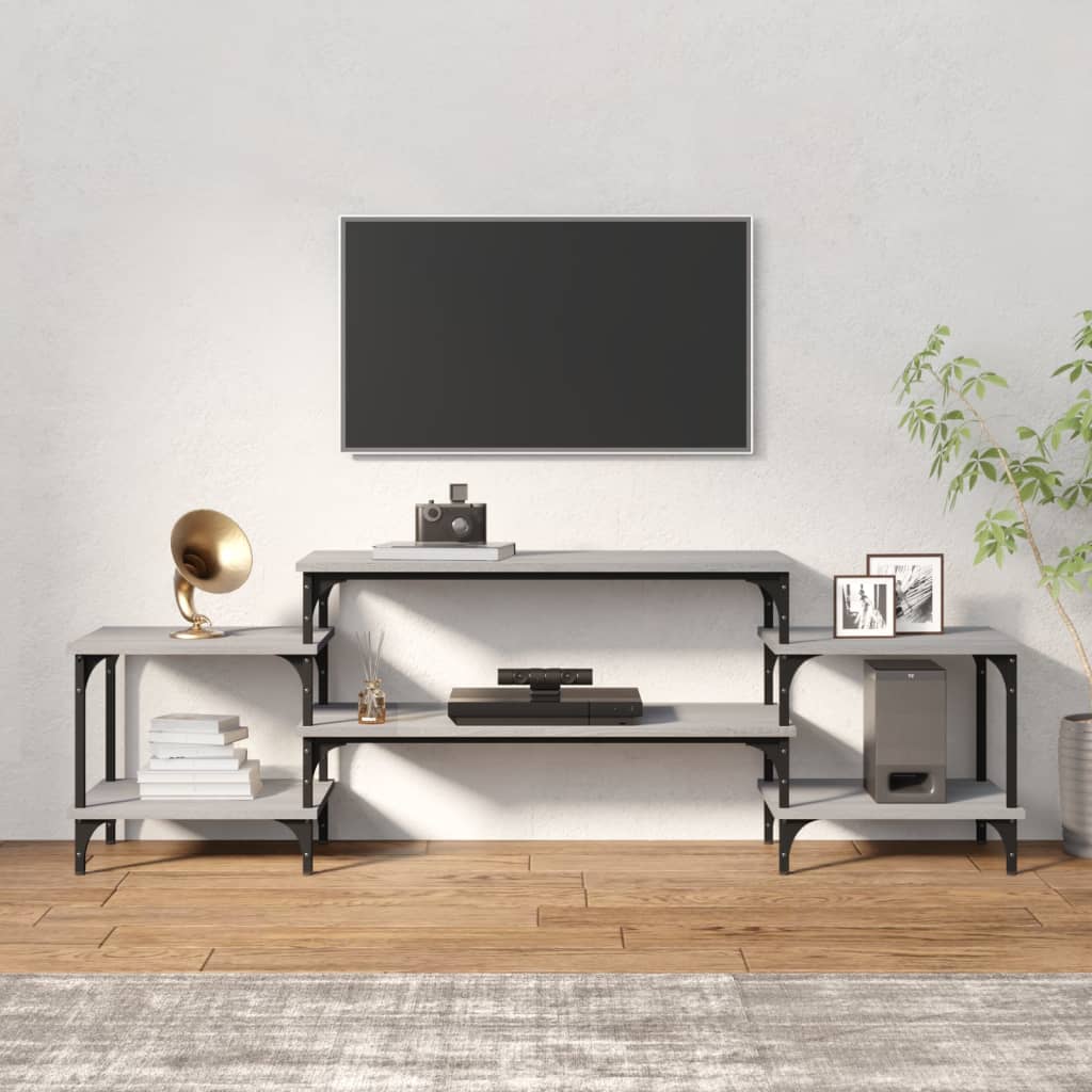 Έπιπλο Τηλεόρασης Γκρι Sonoma 157x35x52 εκ. Επεξεργασμένο Ξύλο 3