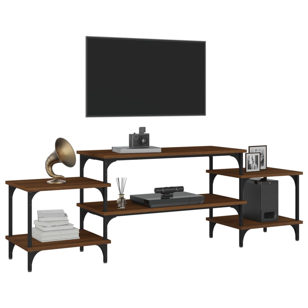 Έπιπλο Τηλεόρασης Καφέ Δρυς 157x35x52 εκ. Επεξεργασμένο Ξύλο 4