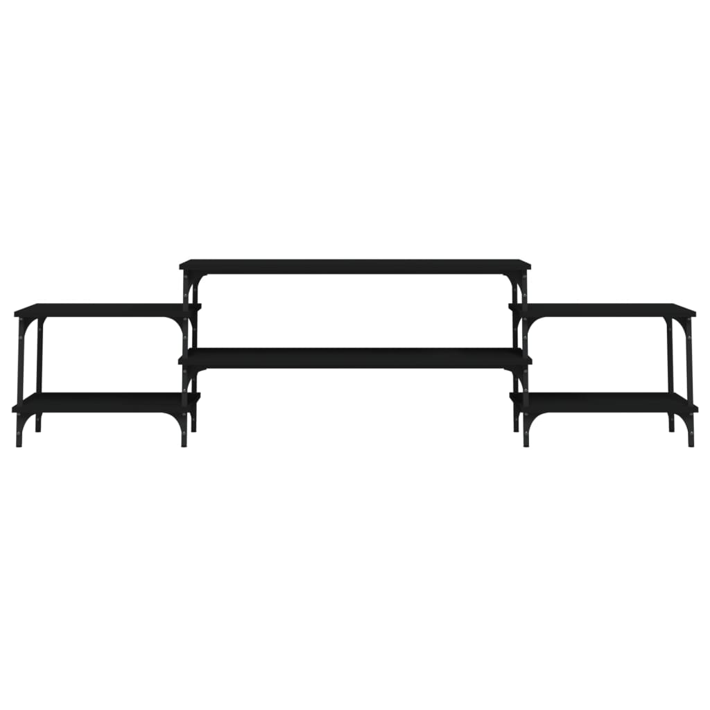 Έπιπλο Τηλεόρασης Μαύρο 197x35x52 εκ. από Επεξεργασμένο Ξύλο 5