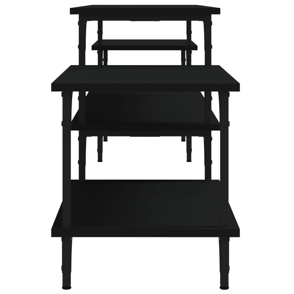 Έπιπλο Τηλεόρασης Μαύρο 197x35x52 εκ. από Επεξεργασμένο Ξύλο 6