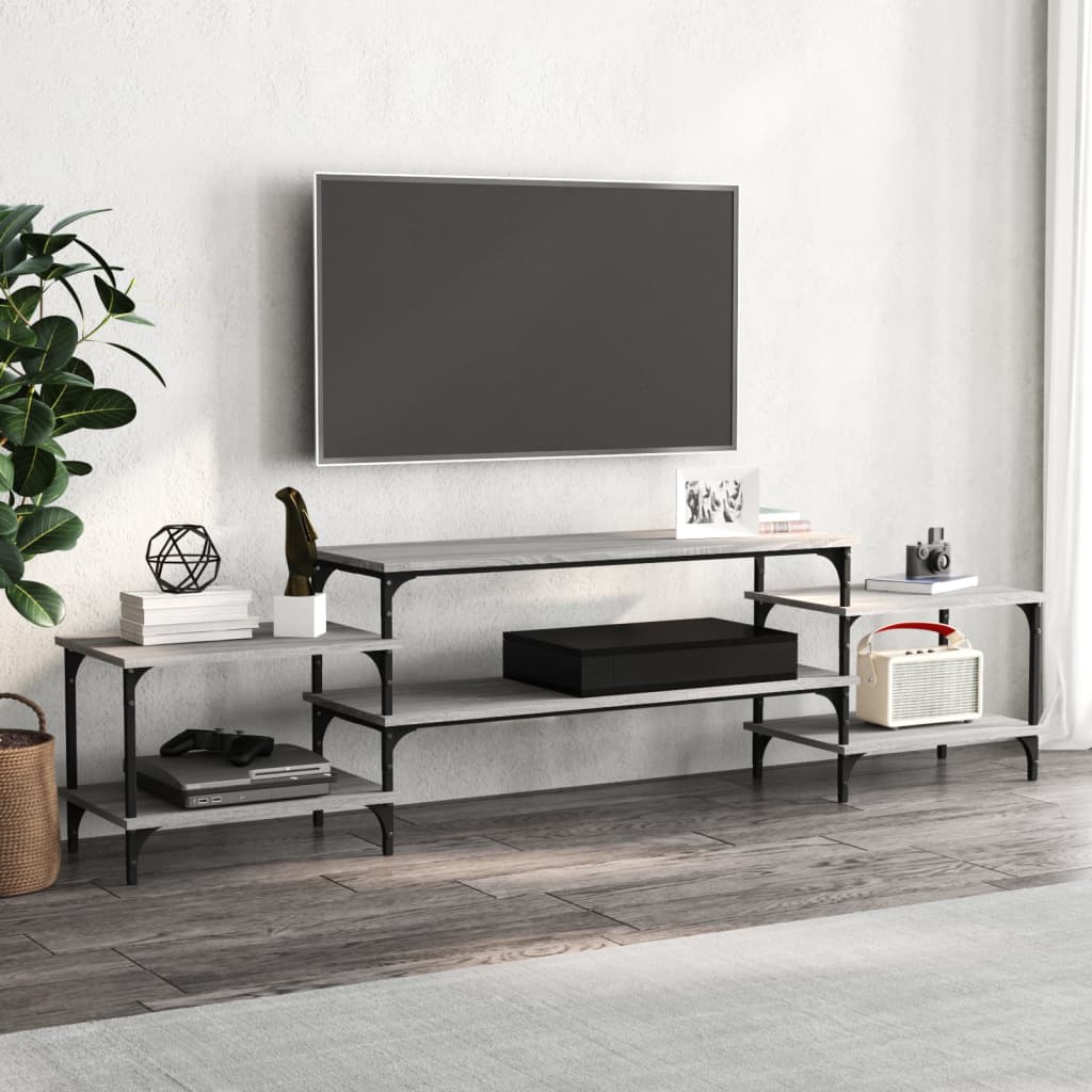 Έπιπλο Τηλεόρασης Γκρι Sonoma 197x35x52 εκ. Επεξεργασμένο Ξύλο 1