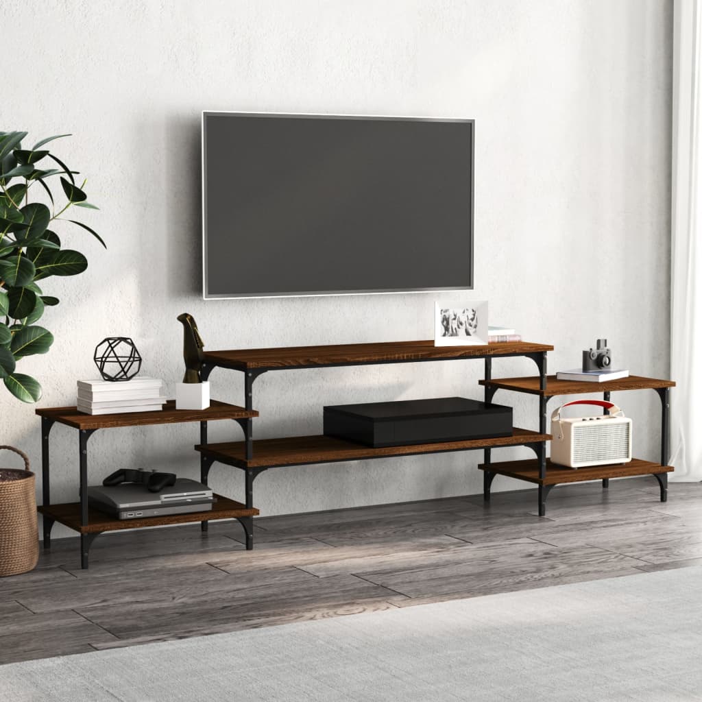 Έπιπλο Τηλεόρασης Καφέ Δρυς 197x35x52 εκ. Επεξεργασμένο Ξύλο 1