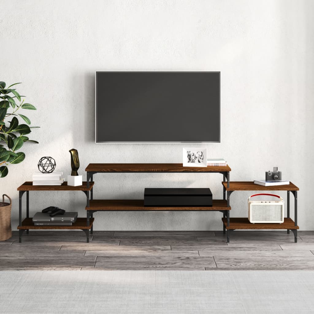 Έπιπλο Τηλεόρασης Καφέ Δρυς 197x35x52 εκ. Επεξεργασμένο Ξύλο 3