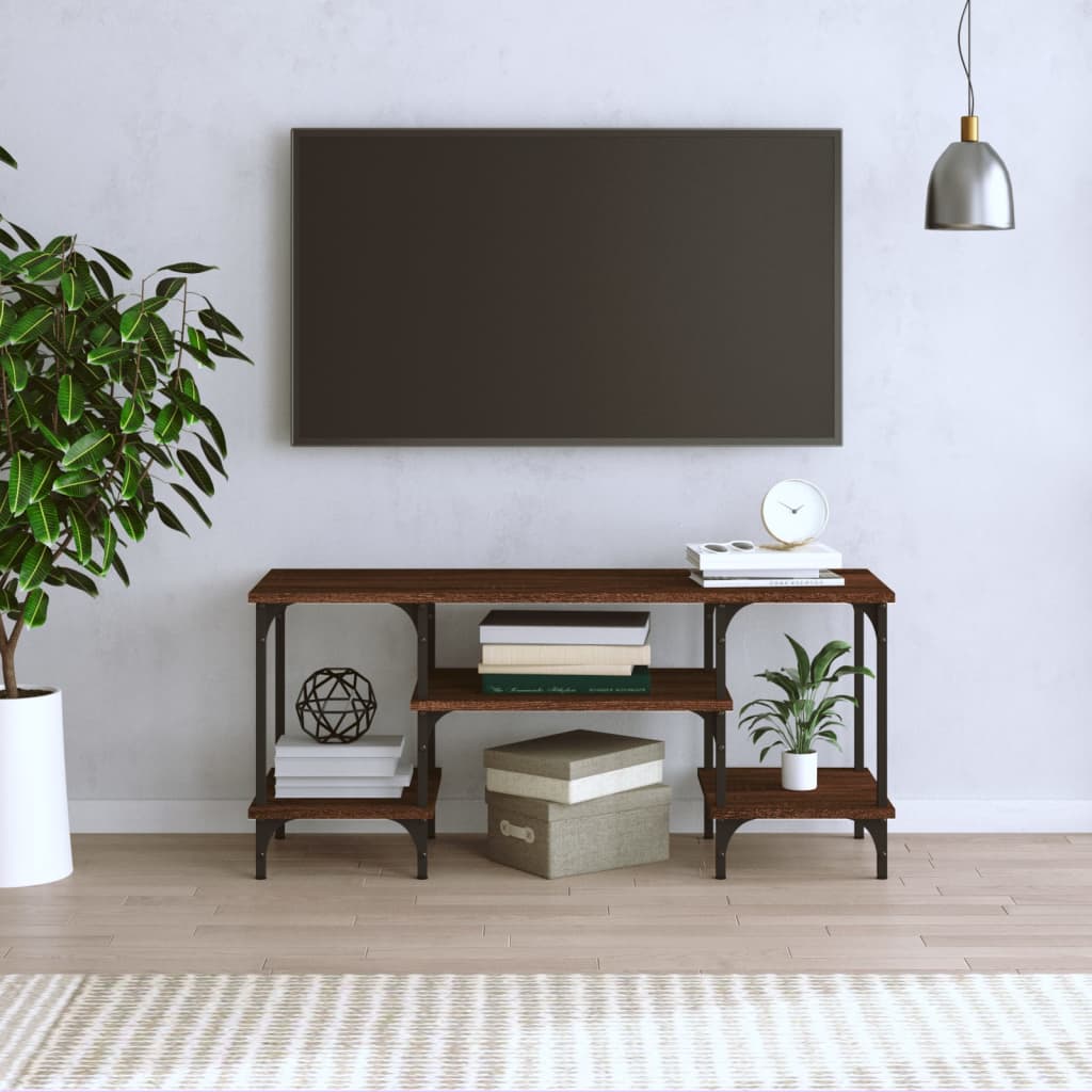 Έπιπλο Τηλεόρασης Καφέ Δρυς 102x35x45,5 εκ. Επεξεργασμένο Ξύλο 3