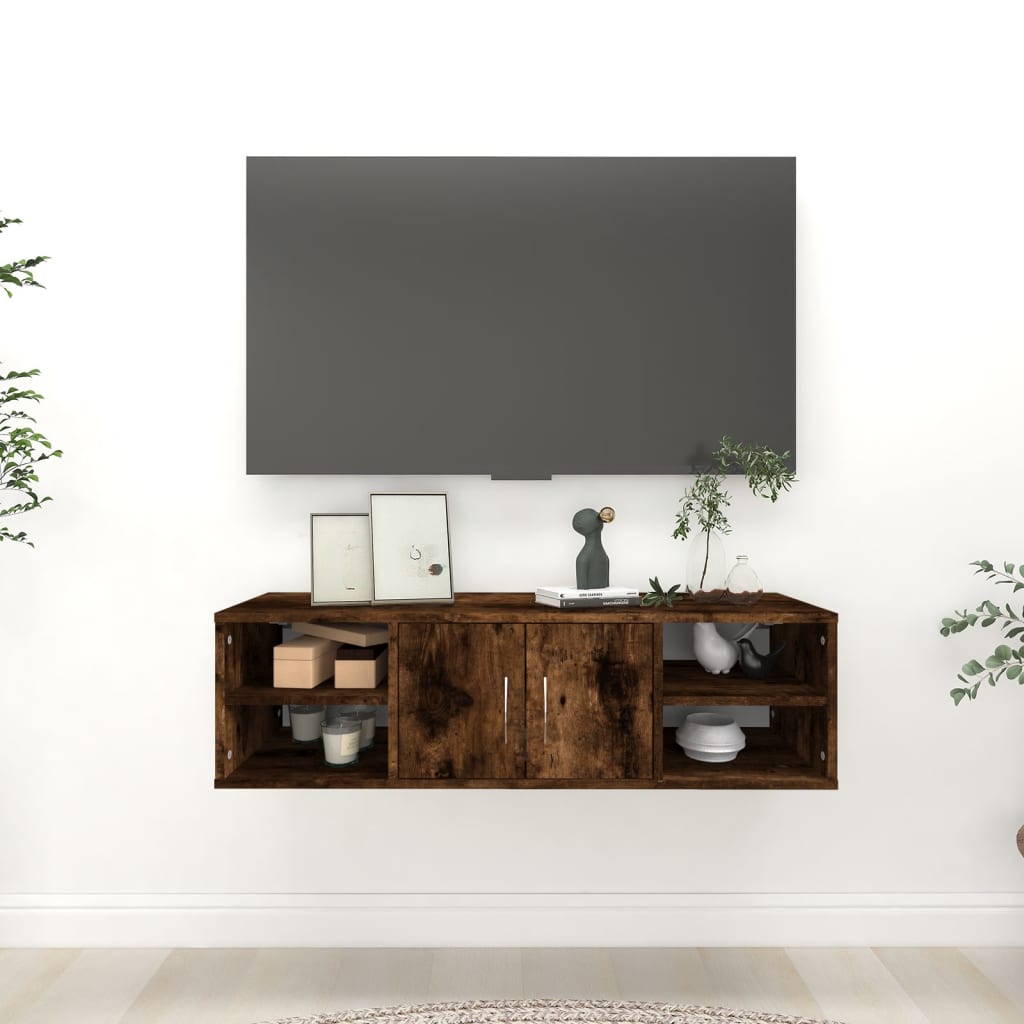 Ραφιέρα Τοίχου Καπνιστή Δρυς 102x30x29 εκ. Επεξεργασμένο Ξύλο 1