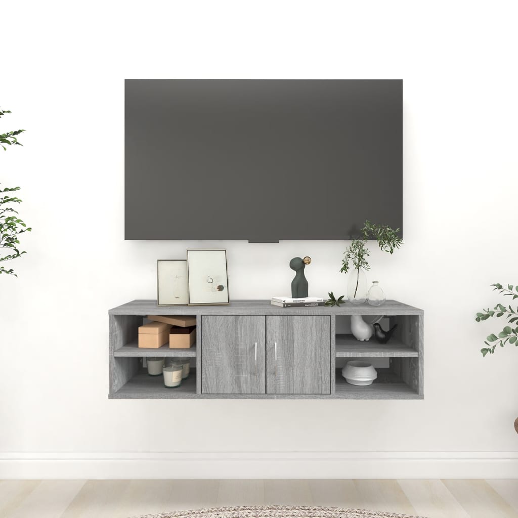 Ραφιέρα Τοίχου Γκρι Sonoma 102x30x29 εκ. Επεξεργασμένο Ξύλο 1