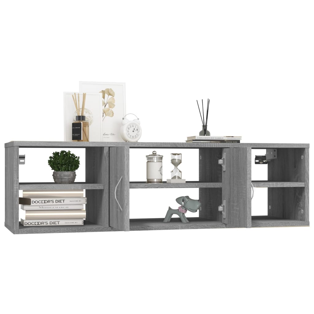 Ραφιέρα Τοίχου Γκρι Sonoma 102x30x29 εκ. Επεξεργασμένο Ξύλο 4
