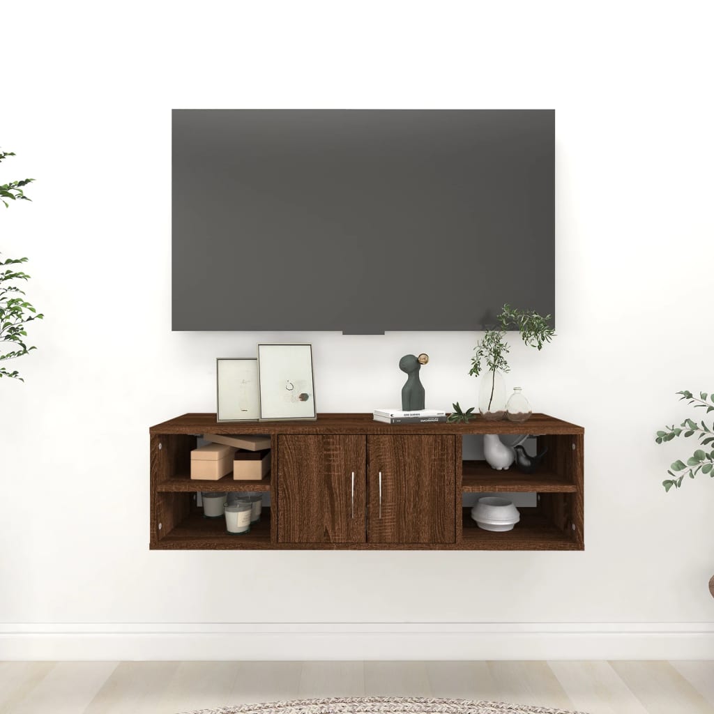 Ραφιέρα Τοίχου Καφέ Δρυς 102 x 30 x 29 εκ. Επεξεργασμένο Ξύλο 1